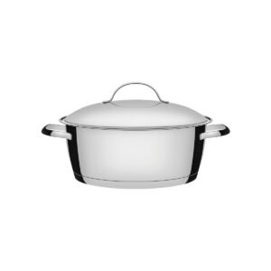 Caçarola Rasa Tramontina Allegra em Aço Inox com Fundo Triplo 24 cm 4,2 L