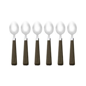Colheres De Sobremesa Rattan Prata 6 Peças Mimo Style