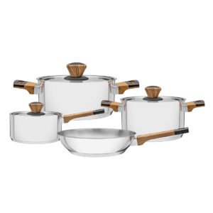 Jogo de Panelas Tramontina Brava Baquelite em Aço Inox 4 Peças