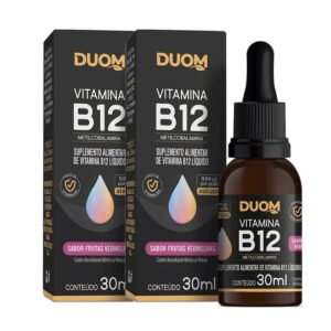 Kit 2 Frascos Vitamina B12 em Gotas 30ml Sabor Frutas Vermelhas Duom