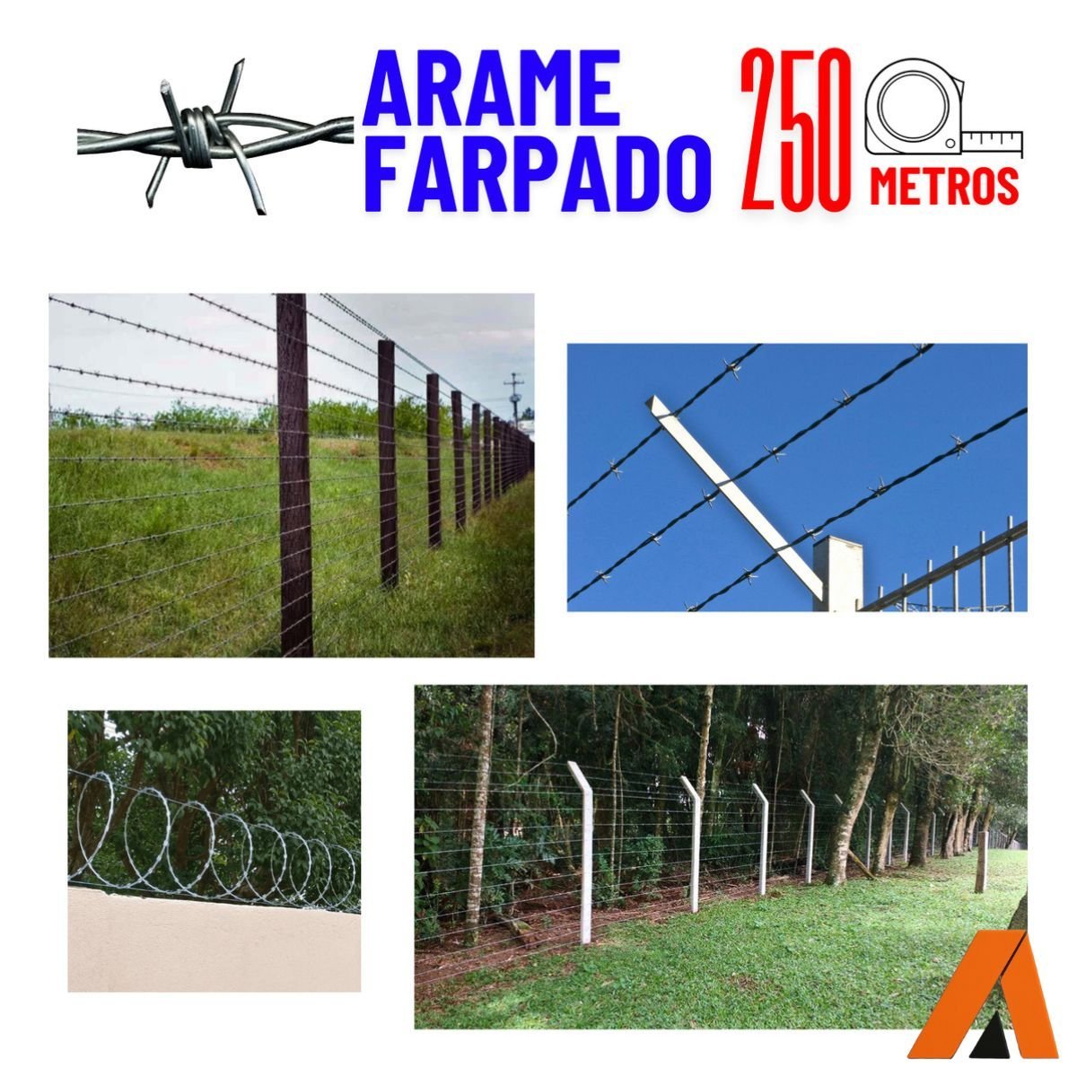 Arame Farpado Zincado Fio 18 Duplo Entrelaçado 250 Metros - Imagem 3