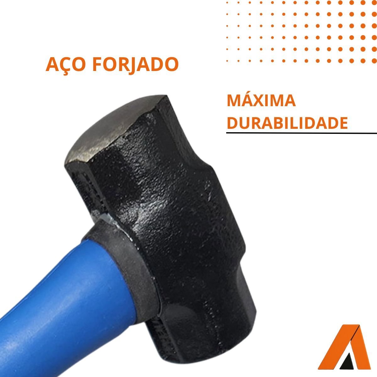 Marreta Cabo Fibra 500g De Aço Forjado Quadrada - Guepar - Imagem 5