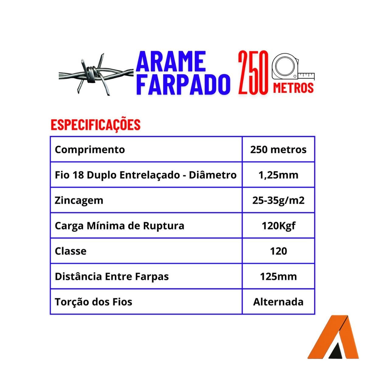 Arame Farpado Zincado Fio 18 Duplo Entrelaçado 250 Metros - Imagem 6