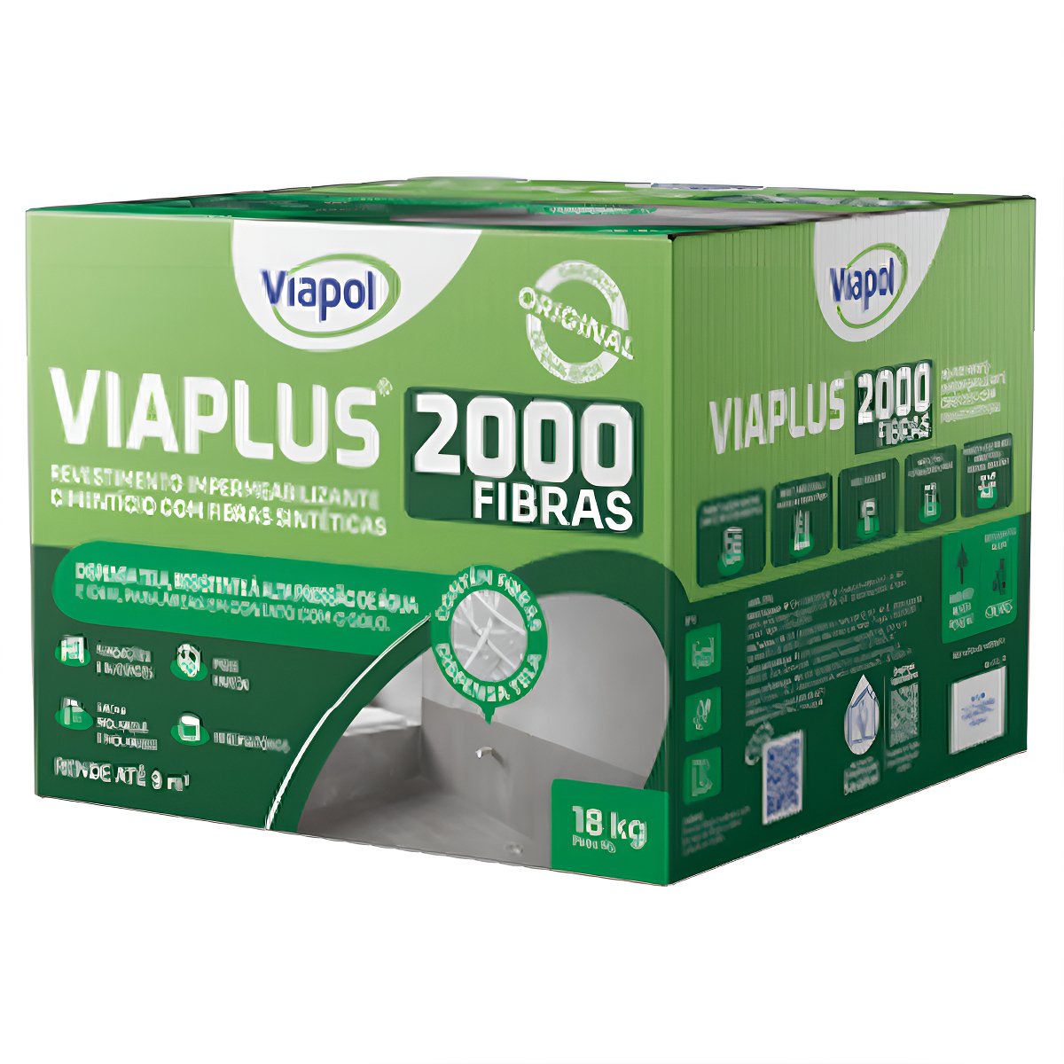 Viaplus 2000 Fibras Impermeabilizante Cimenticio Viapol 18kg