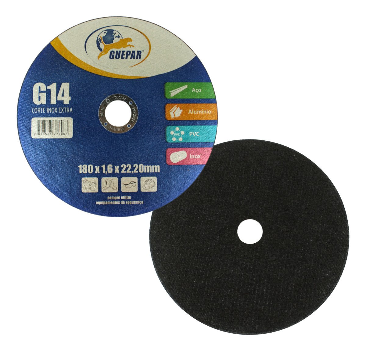 KIT de 10 Disco de Corte 180x1,6x22,20 mm Aço Inox - G14 - Imagem 2