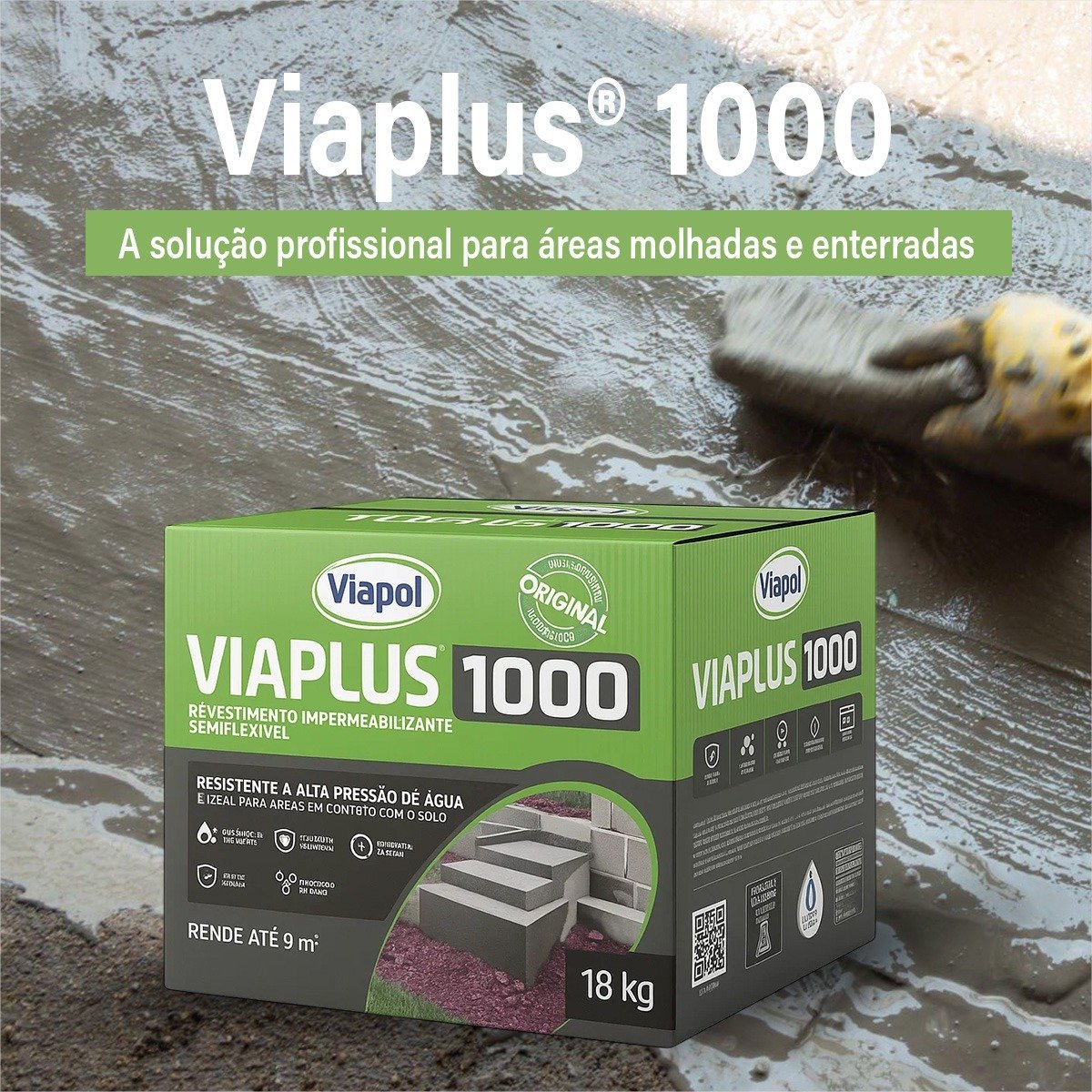 Viaplus 1000 Impermeabilizante Cimenticio Viapol 18kg - Imagem 3