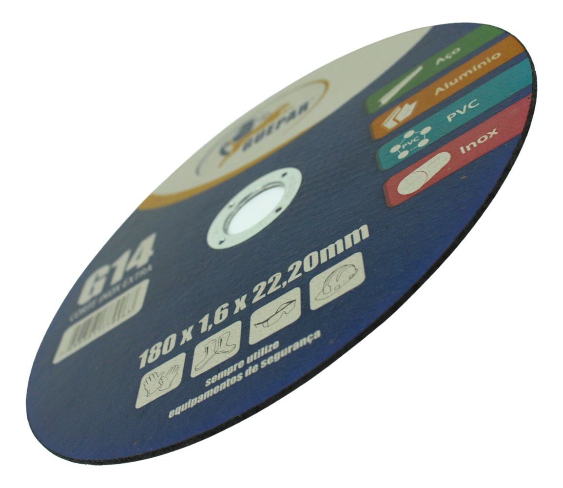 KIT de 10 Disco de Corte 180x1,6x22,20 mm Aço Inox - G14 - Imagem 3