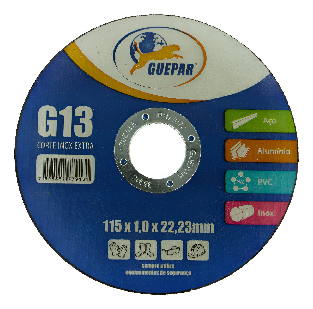 KIT de 10 Disco de Corte 115x1,0x22,23 mm Aço Inox - G13