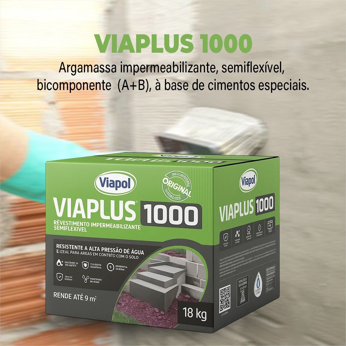 Viaplus 1000 Impermeabilizante Cimenticio Viapol 18kg - Imagem 4