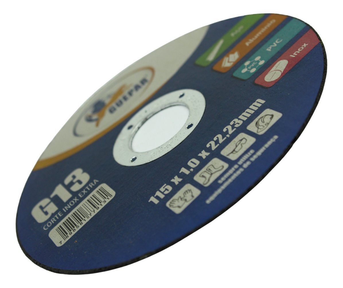 KIT de 10 Disco de Corte 115x1,0x22,23 mm Aço Inox - G13 - Imagem 3