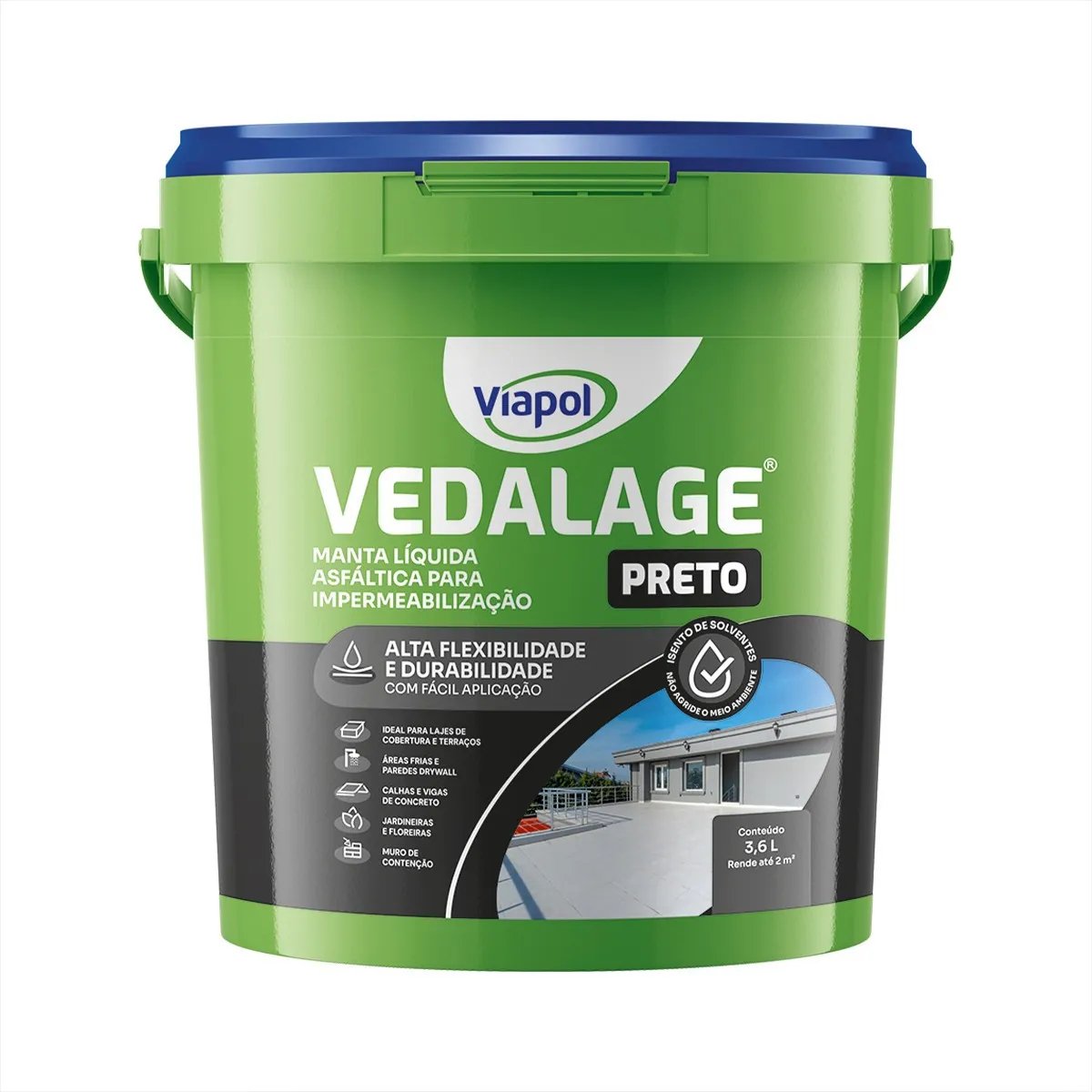 Manta Líquida Viapol Vedalage Preto 3,6 LT - Imagem 3