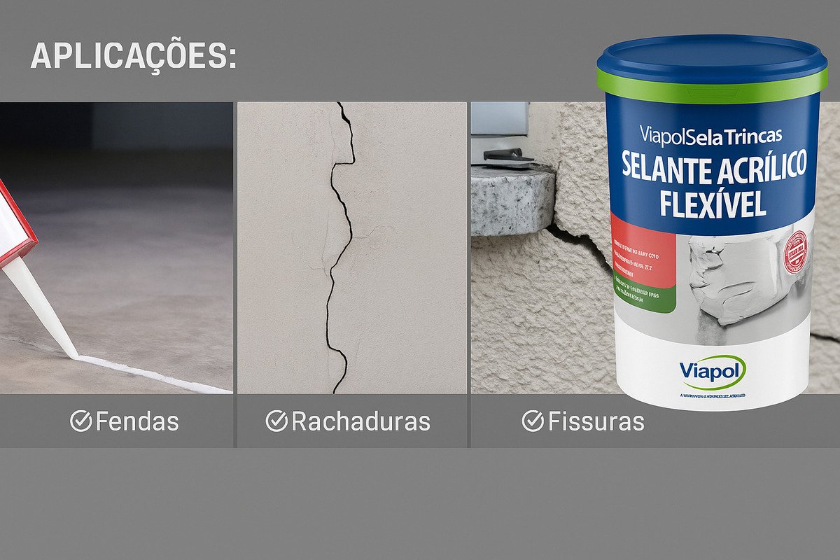 Selante Acrílico Flexível Sela Trincas 5Kg Viapol -Heydicryl - Imagem 2