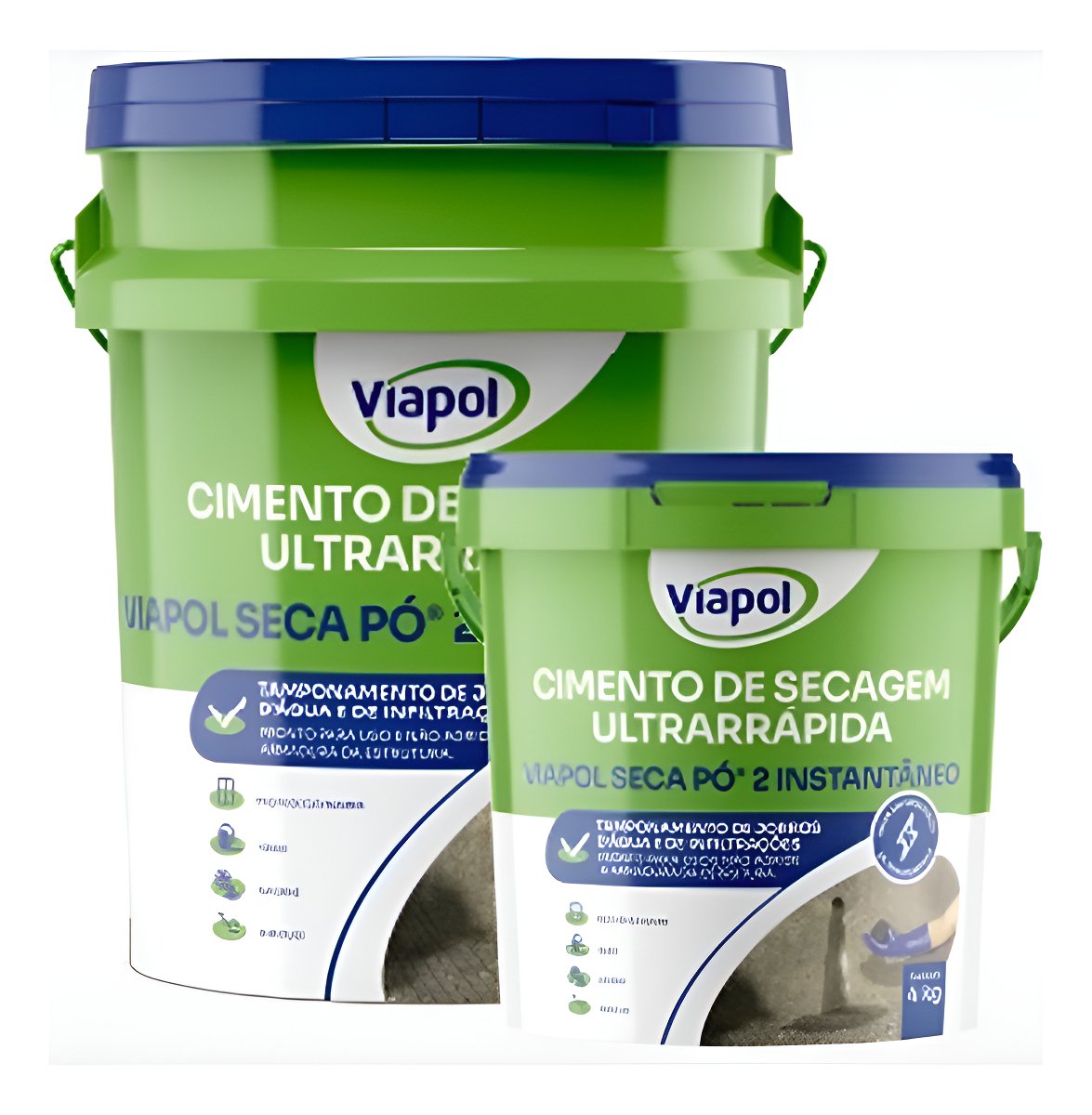 Viapol Pó 2 -Cimento Acelerador de Secagem Ultra Rápido 4kg
