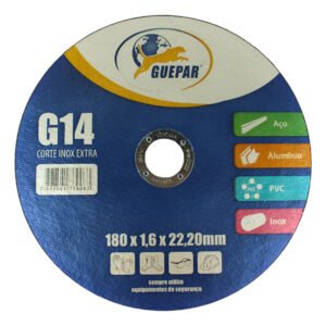 KIT de 10 Disco de Corte 180x1,6x22,20 mm Aço Inox - G14