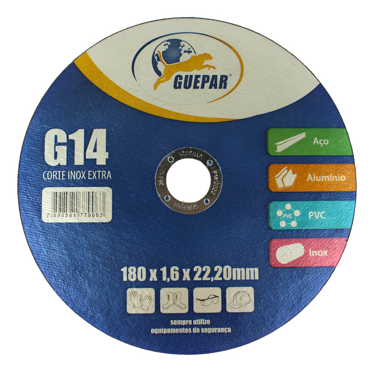 KIT de 10 Disco de Corte 180x1,6x22,20 mm Aço Inox - G14