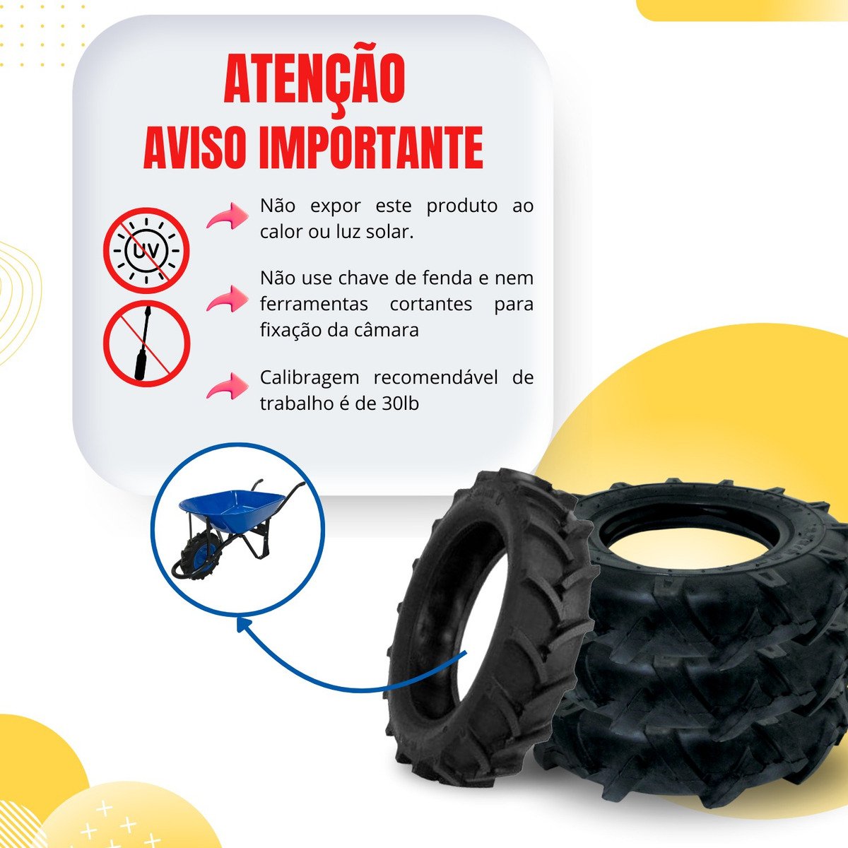 Pneu Carrinho De Mão Tipo Trator 3,25 E 3,50 X 8 Kit 2 Unid - Imagem 6