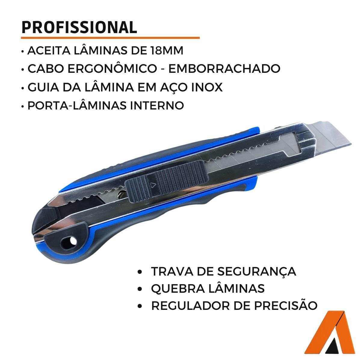 Estilete Automático Emborrachado Guia De Aço 18mm - Guepar - Imagem 7
