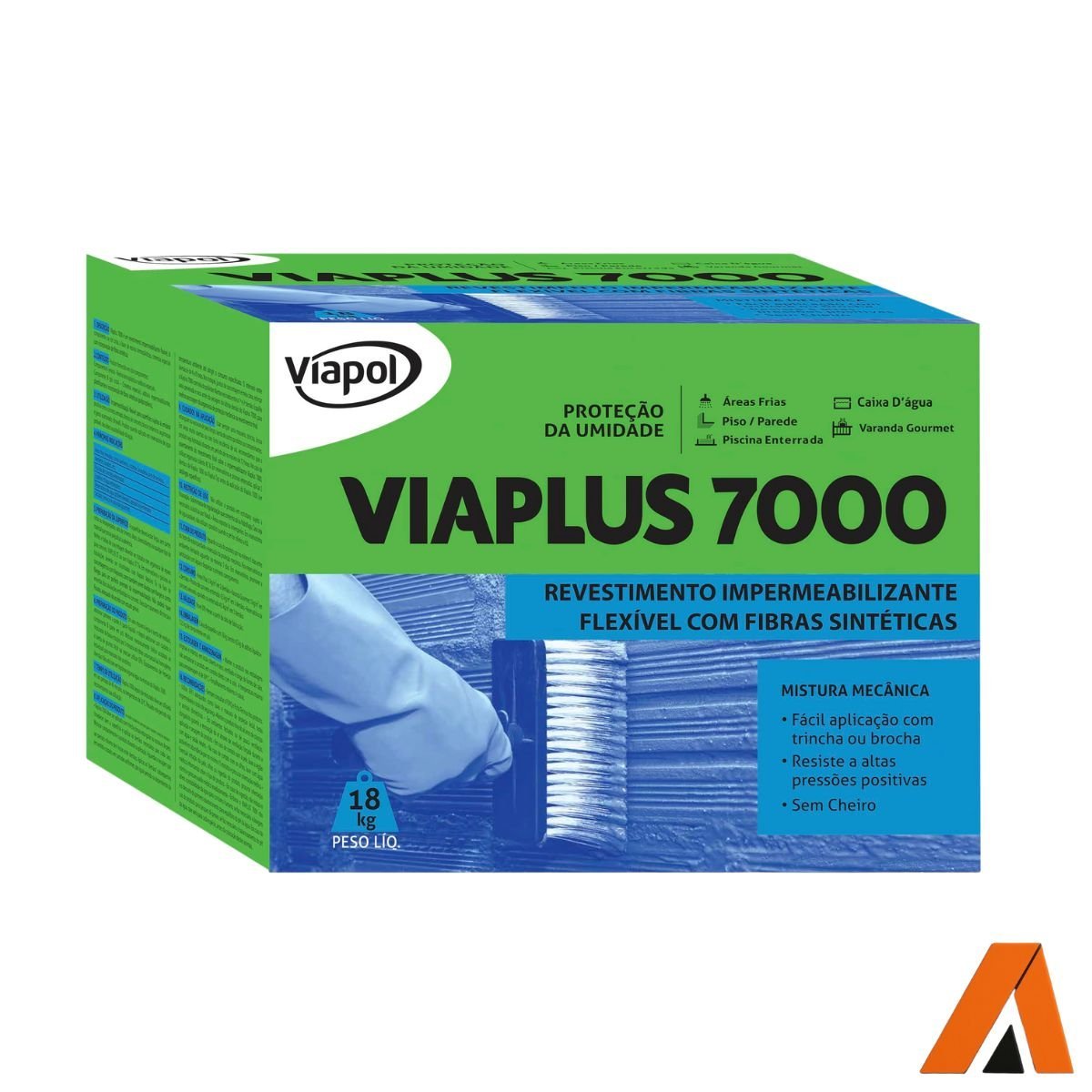 Viaplus 7000 Fibras Impermeabilizante Flexível Viapol 18kg - Imagem 4