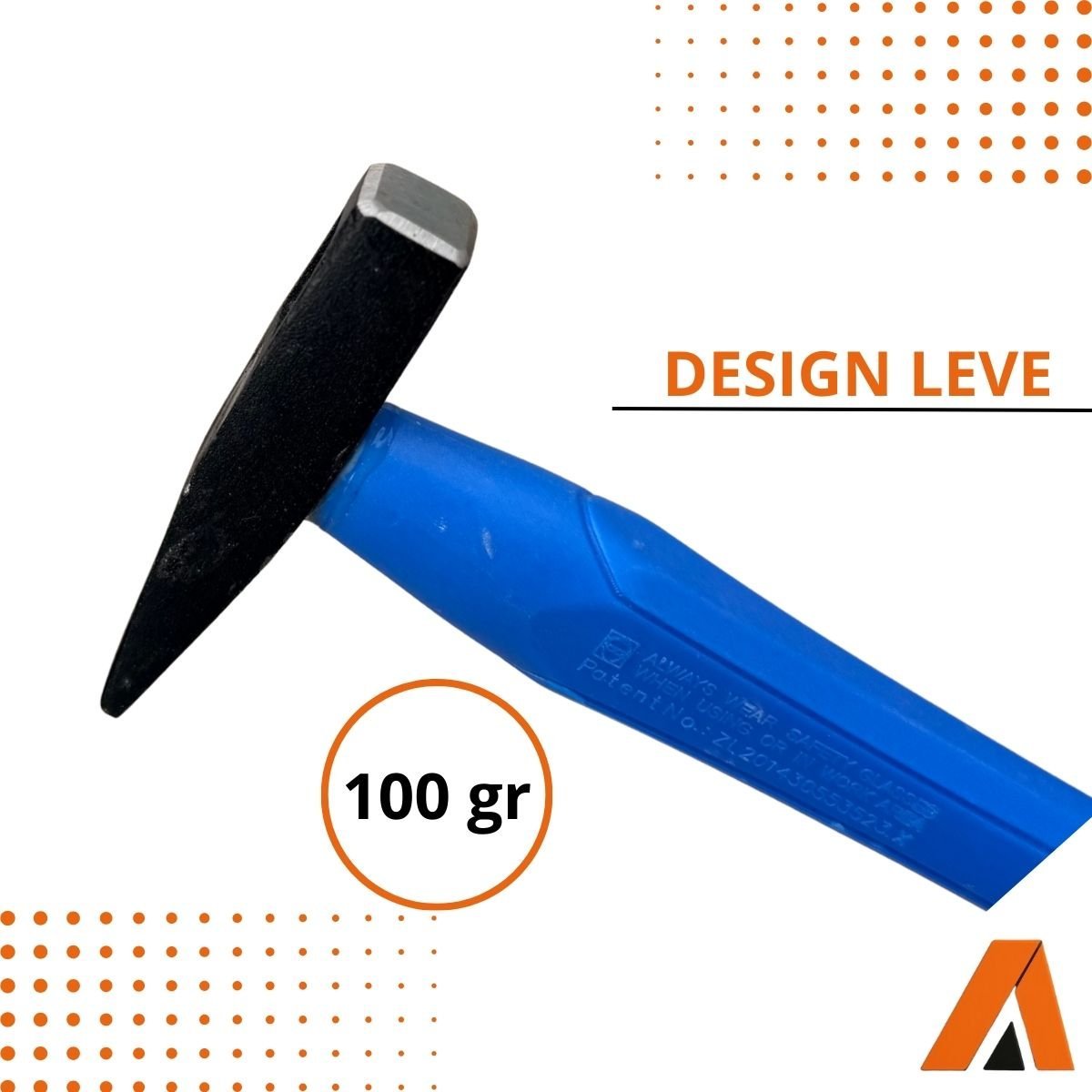 Martelo Vidraceiro Com Cabo De Fibra 100gr - Guepar - Imagem 2