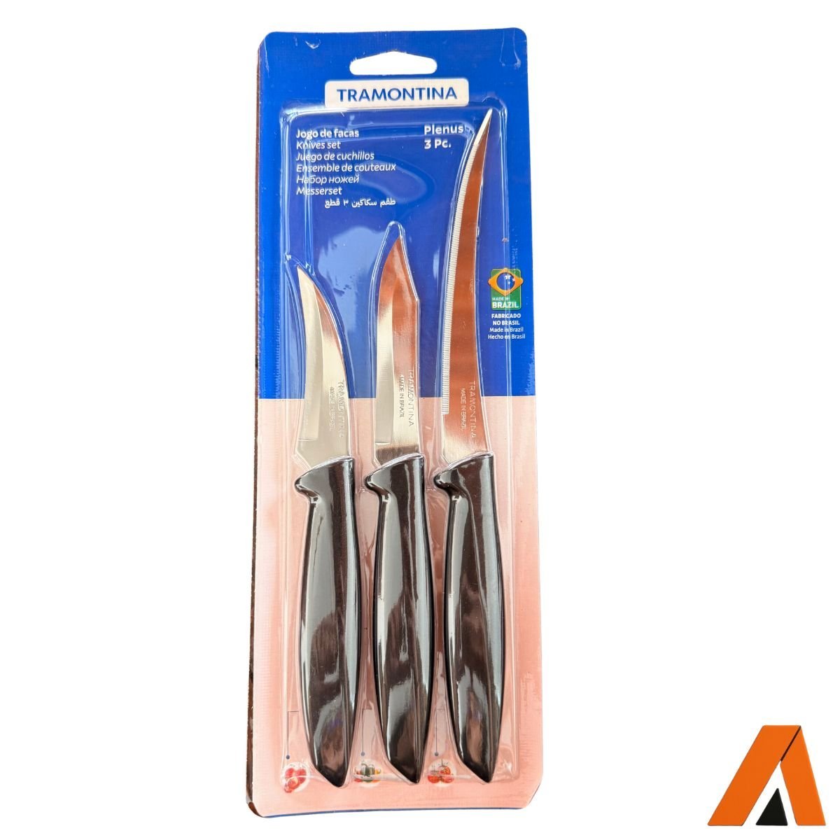Jogo De Facas 3 Peças Tramontina Plenus Preto - Image 2
